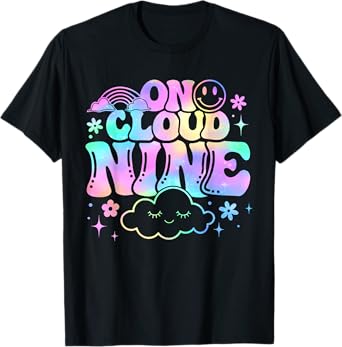 9th Birthday Girl 9 Year Old On Cloud Nine Bday 2 sided T-Shirt