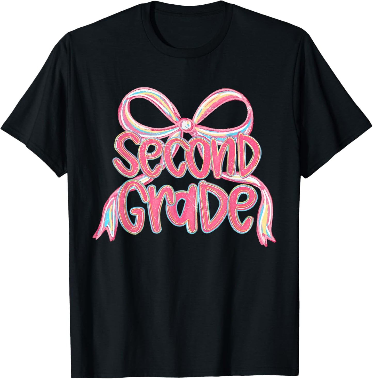 Second Grade Teacher Girly Pink Coquette Bow Back To School T-Shirt