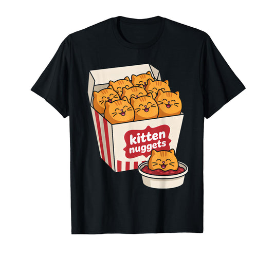Funny Cat Owner Kitten Nuggets Food Pun Cat Lover Men Women T-Shirt