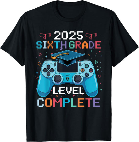 6th Grade Level Complete Video Gamer Boy Graduation T-Shirt