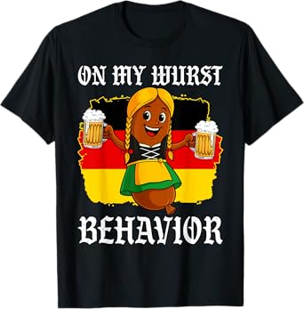 On My Wurst Behavior Sausage & Beer Glass Oktoberfest Women T-Shirt