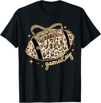 Leopard Football Game Day Funny Team Sports Gifts Men Women T-Shirt
