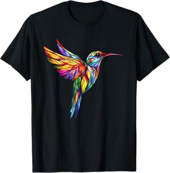 Hummingbird Lovers Stained Glass Hummingbird T-Shirt