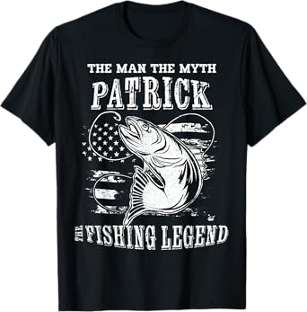 Patrick Man Myth Fishing Legend Personalized Name T-Shirt