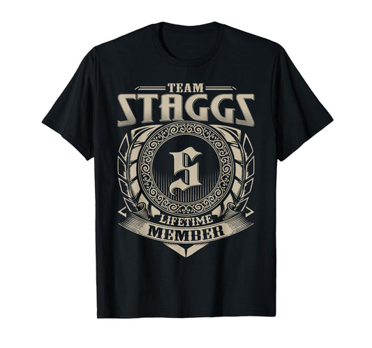 Team STAGGS Lifetime Member Funny STAGGS Family Name Vintage T-Shirt