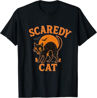 Halloween Scaredy Cat Design T-Shirt