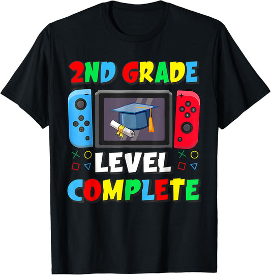 2nd Grade Level Complete Last Day Of School Video Game Boys T-Shirt