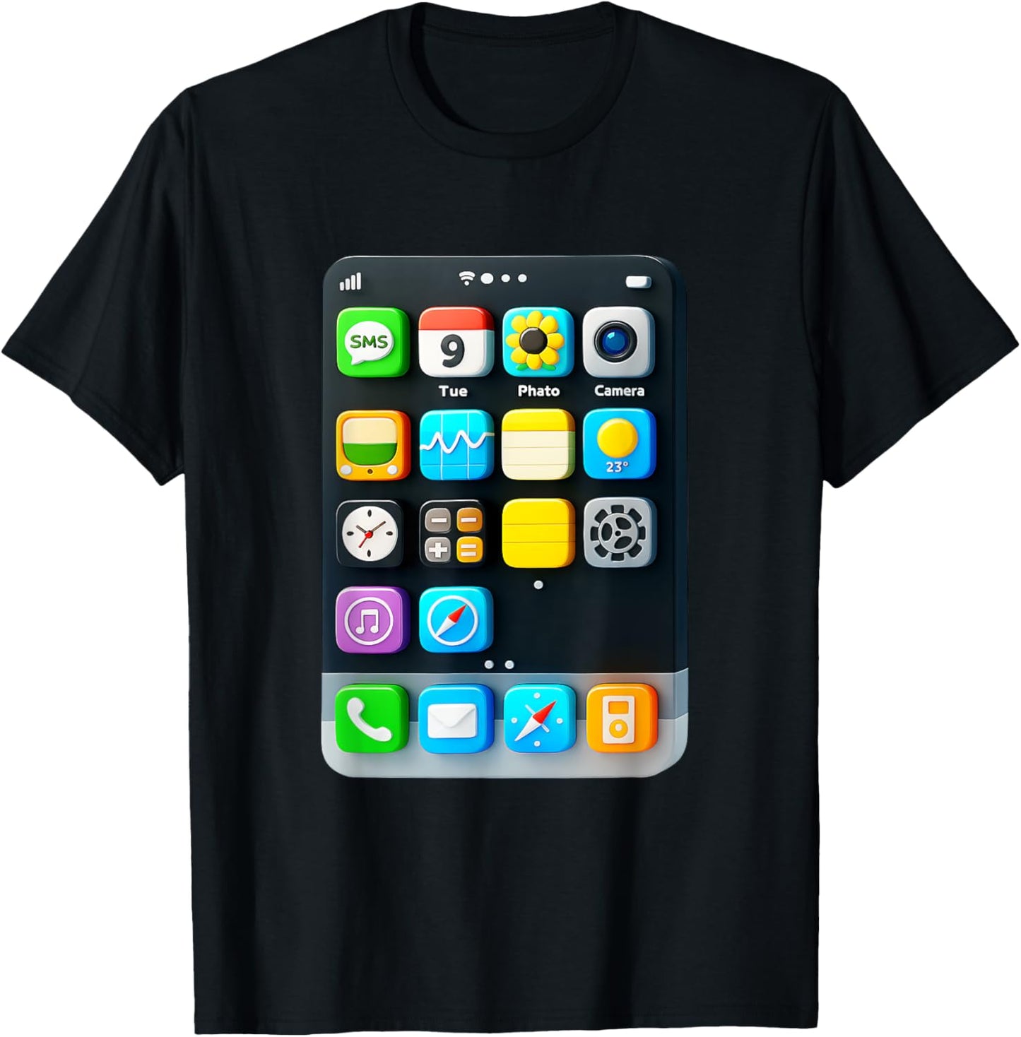 Cell Phone Screen Smartphone Mobile App Halloween Costume T-Shirt
