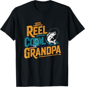 Reel Cool Grandpa Fishing Fisherman Fish T-Shirt