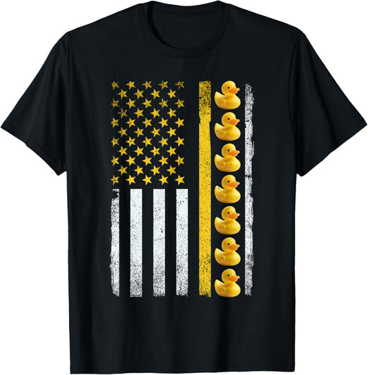 Cool Rubber Duck Duckie American Flag 4th of July Patriotic T-Shirt