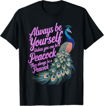 Funny Peacock Art For Men Women Adult Feather Peacock Lover T-Shirt