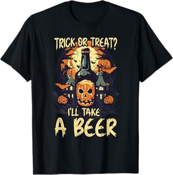 Halloween Beer Drinker Trick Or Treat Spooky Alcoholic T-Shirt