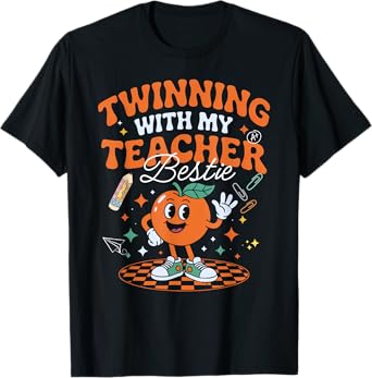 Back To School Twinning With My Teacher Bestie Fun Twin Day T-Shirt