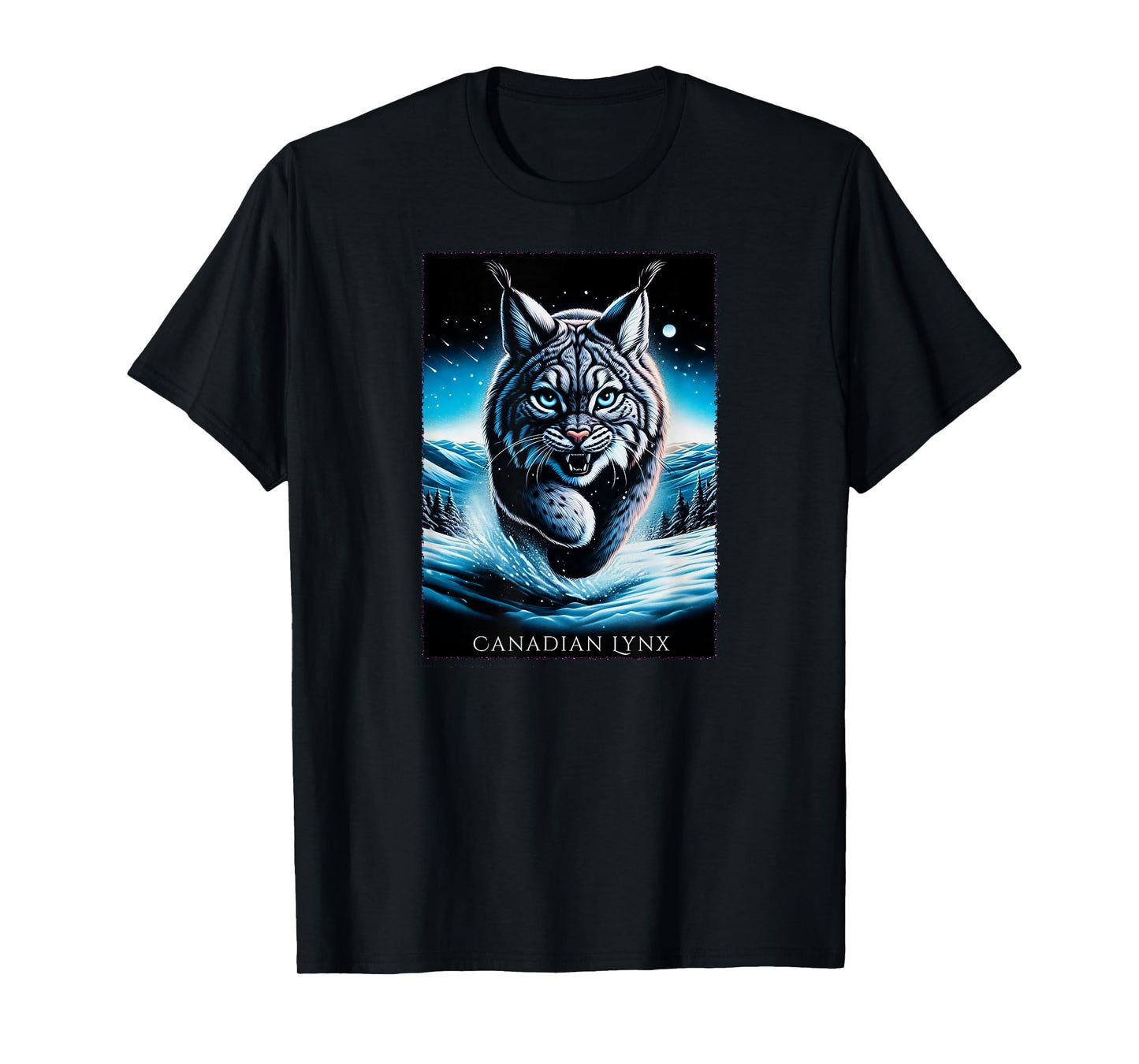 Canadian Lynx Snow Scene Wildlife Nature Lovers T-Shirt