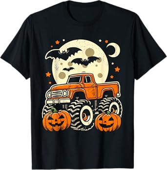Halloween Shirt For Kids Boy Monster Truck Pumpkin Halloween T-Shirt