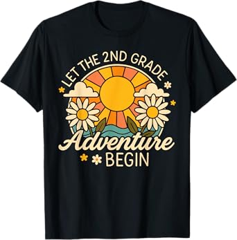 Let The 2nd Grade Adventure Begin Retro First Day Of School T-Shirt