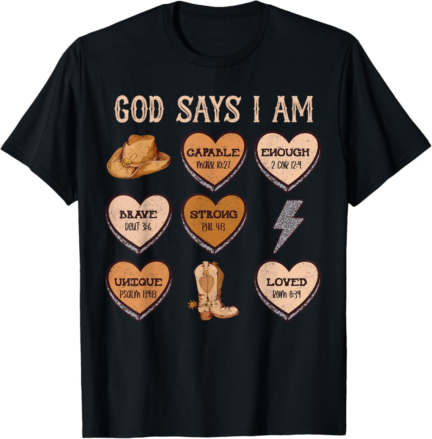 God Say I am Conversation Heart Rodeo Western Christian T-Shirt