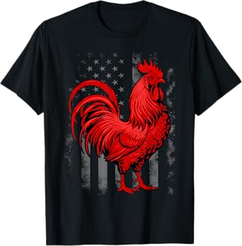 Men's Red Rooster Cocky Vintage Rooster T-Shirt