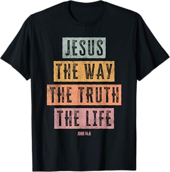 Christian T Shirt Women Men Kids Jesus The Way Truth Life T-Shirt