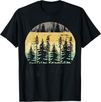 Retro Forest Trees Outdoors Nature Women Men Vintage Graphic T-Shirt
