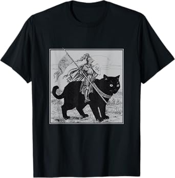 Knight Cat Rider Vintage 90s Medieval Knight Riding Cat T-Shirt for Men Women Kids
