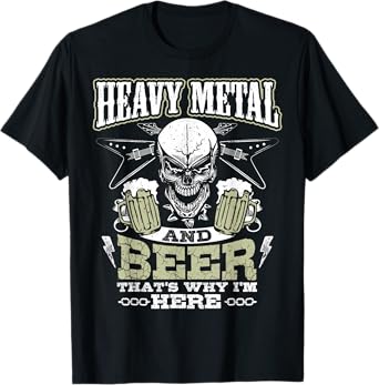 Heavy Metal And Beer Funny T-Shirt For Men And Women T-Shirt