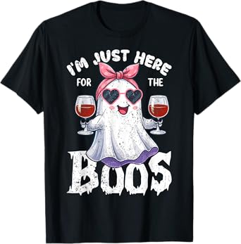 I'm Just Here For The Boos Cute Ghost Halloween Costume T-Shirt