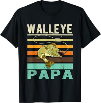 Mens Walleye Papa - Fisherman - Fish - Angler - Funny Fishing T-Shirt
