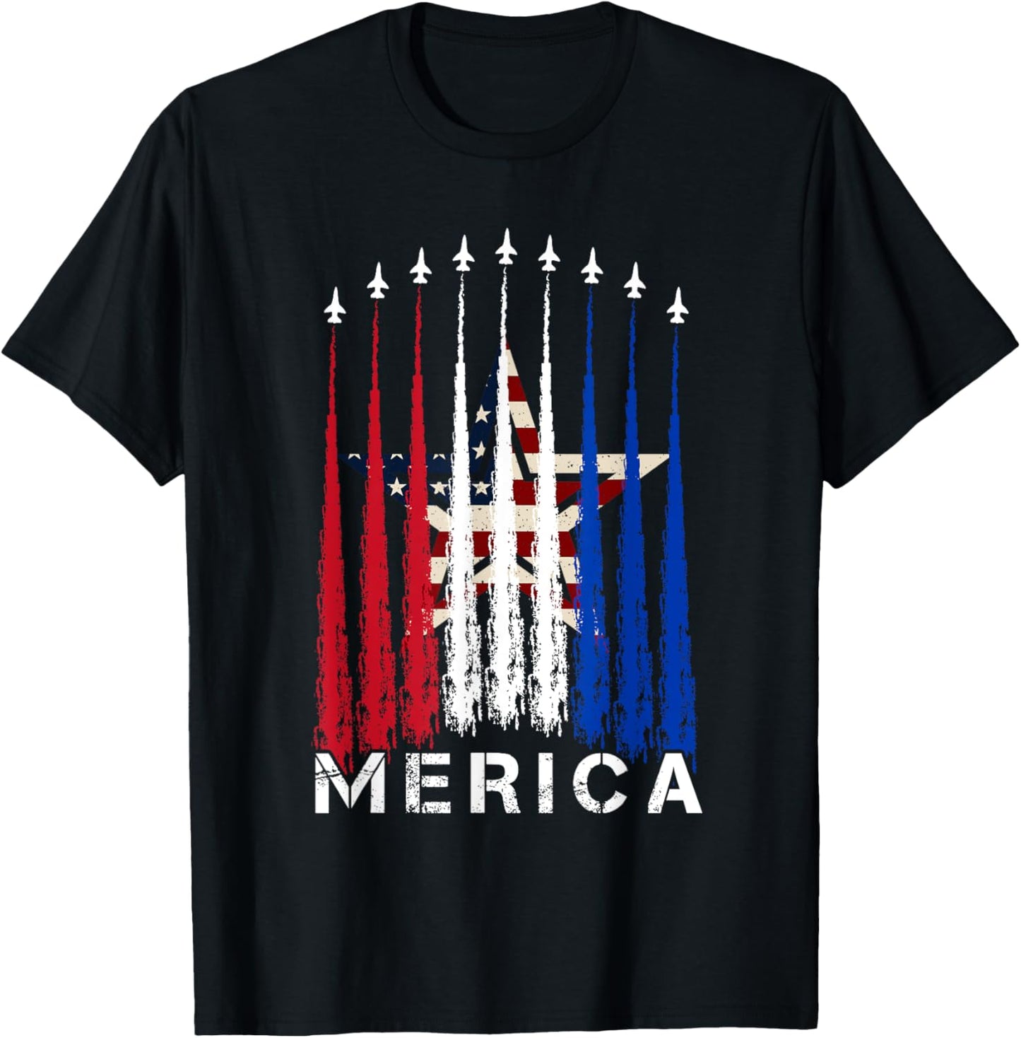 'merica Patriotic Usa Flag Fighter Jets Boys 4th Of July T-shirt