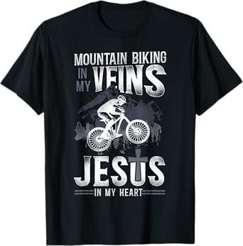 Enduro MTB Mountain Bike Riding Downhill Jesus Faith Vintage T-Shirt