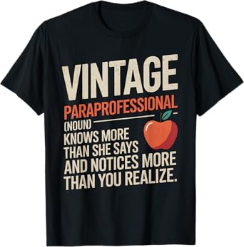 Vintage Paraprofessional Definition Tee Retro Appreciation T-Shirt