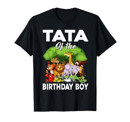 Tata of the Birthday Boy Zoo Animals Bday Safari Wildlife T-Shirt