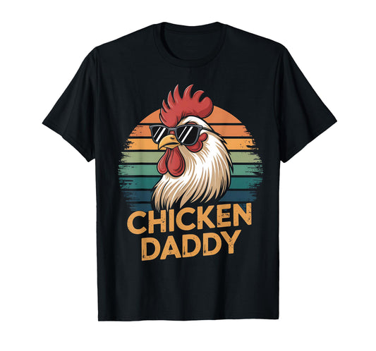 Retro Chicken Daddy Vintage 70s Retro Funny Farm Chicken Dad T-Shirt
