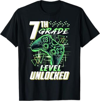 7th Grade Level Unlocked Gamer First Day Of School Boys T-Shirt