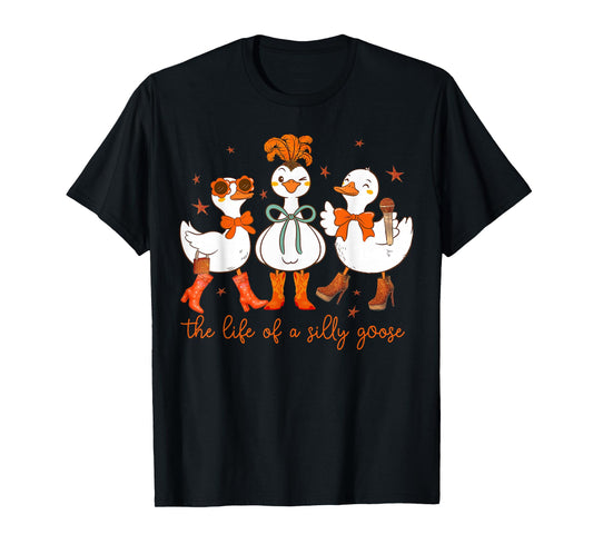 Funny The Life of a Silly Goose Retro Goose Meme Show Girl T-Shirt