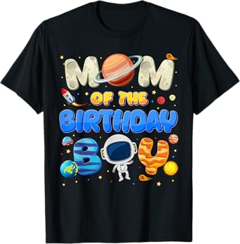 Mom Of The Birthday Boy Two The Moon Space Family Matching T-Shirt