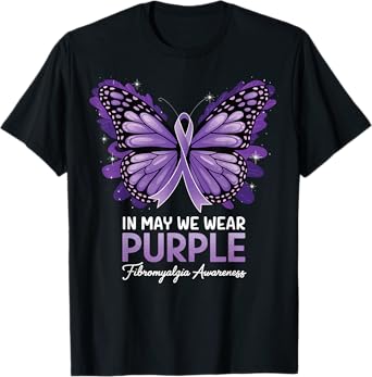 In May We Wear Purple Fibromyalgia Awareness T-Shirt