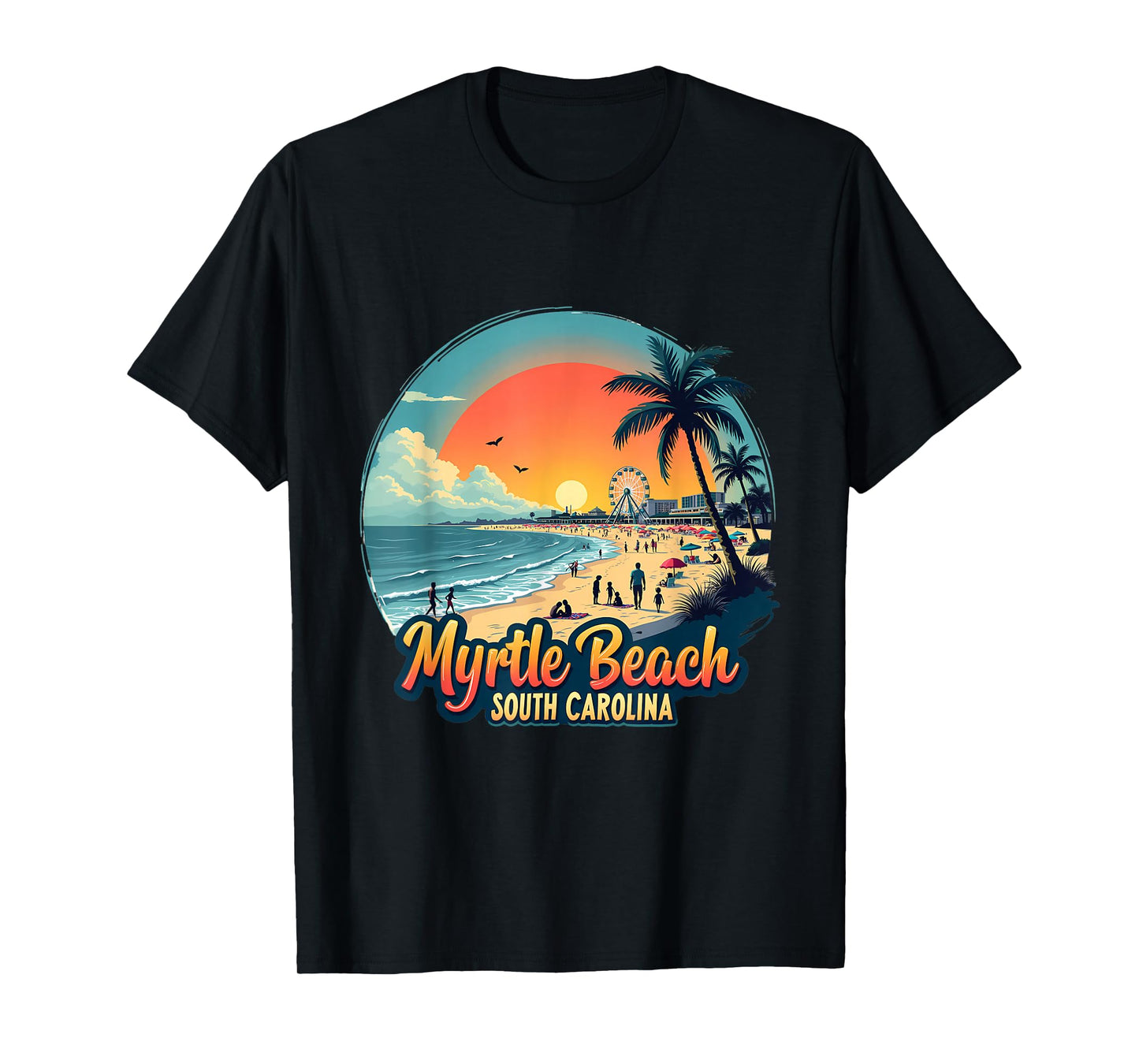 Myrtle Beach South Carolina Retro Sunset Beach T-Shirt