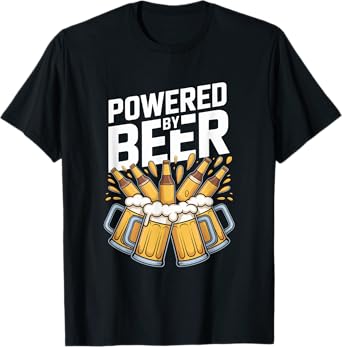Powered by Beer Fun Statement Graphic T-Shirt