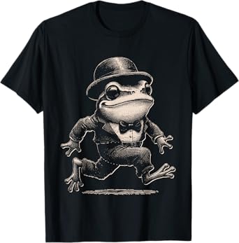 Dapper Frog in Suit and Bowler Hat - Funny Vintage Classy T-Shirt