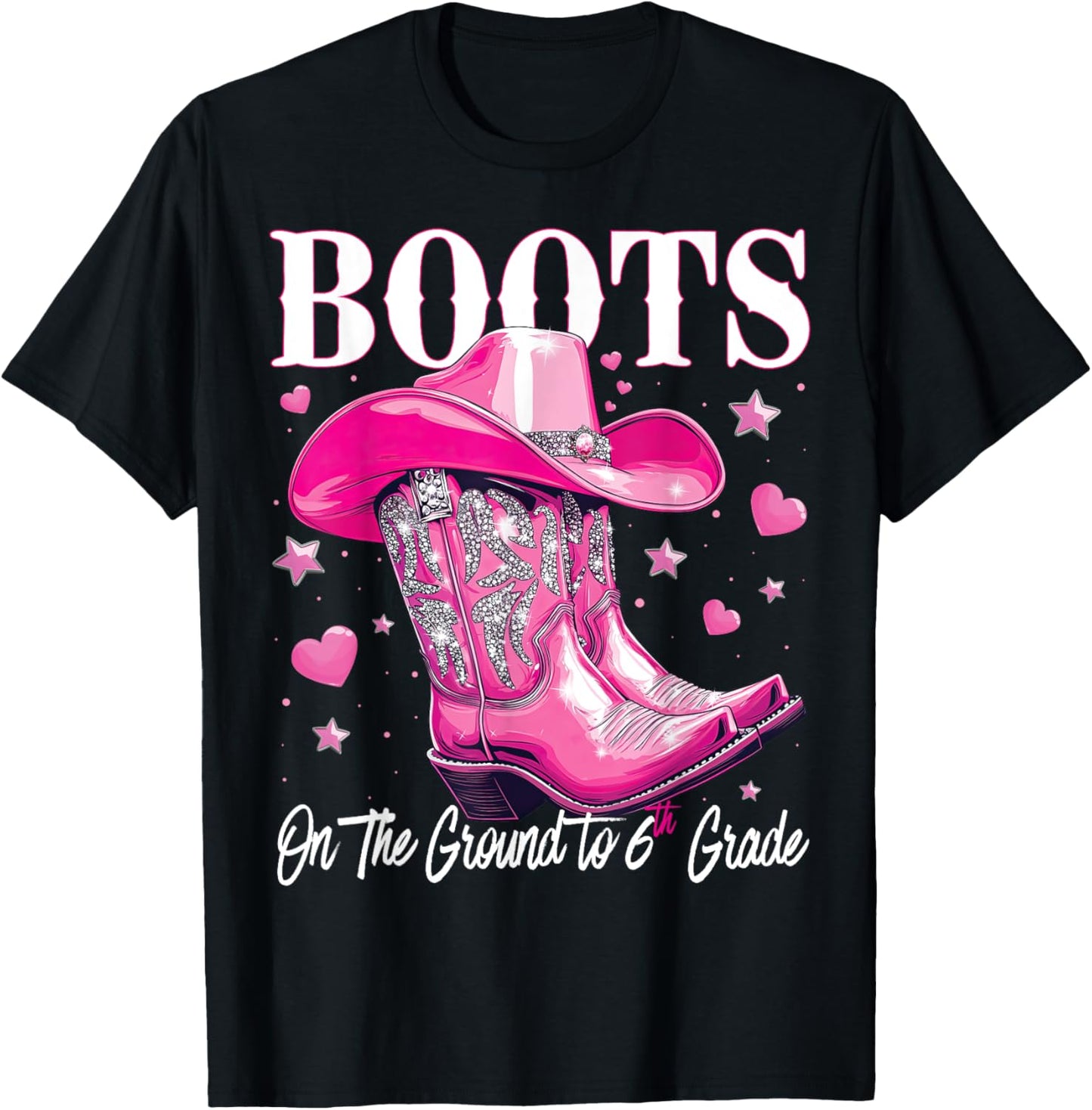Boots On The Ground To 6th Grade First Day School Adventure Tee by TeeBrew