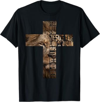Jesus Lion Judah Cross Faith Christ Gift T-Shirt