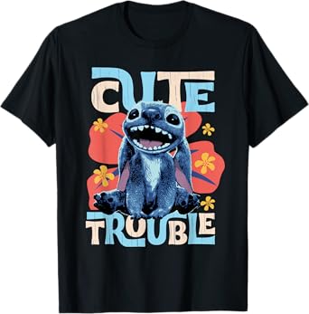 Disney Lilo & Stitch Live-Action Movie "Cute Trouble" Stitch T-Shirt