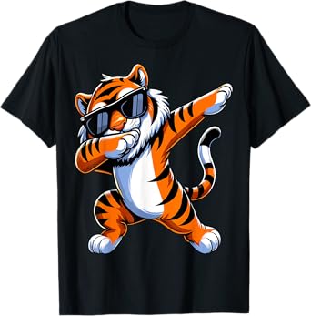 Dabbing Tiger Sunglasses Tiger Animal T-Shirt