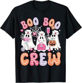 Boo Boo Crew Nurse Funny Ghost Halloween Nurse Life Women T-Shirt