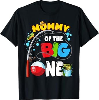 Mommy Of The Big One Fishing O-Fish-Ally Birthday Boy Family T-Shirt