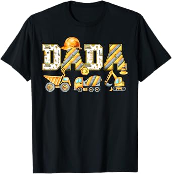 Funny Dada Construction Excavator Kids Matching Family Party T-Shirt