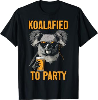 Koalafied To Party Funny Koala Pun Drinking Beer T-Shirt