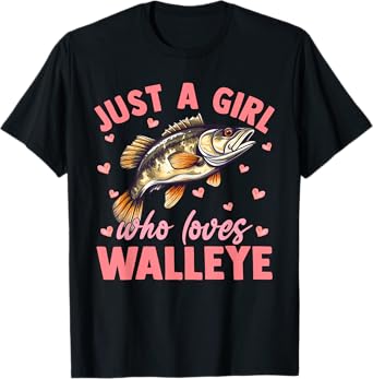 Floral Walleye Fish Just A Girl Who Loves Walleye T-Shirt