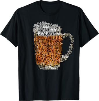 Beer Glass Humpen Letters Party Beer Drinker Cheers T-Shirt